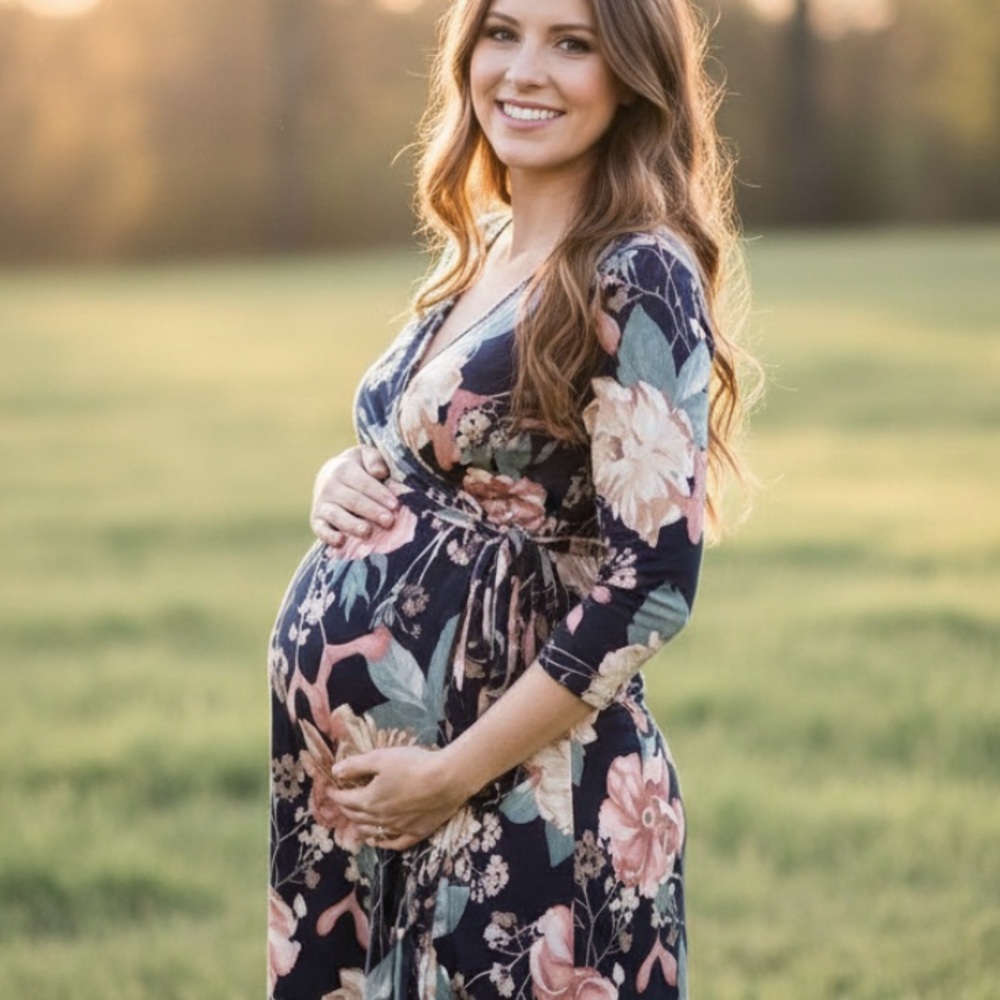 Maternity Floral Maxi Dress by pink blush xl